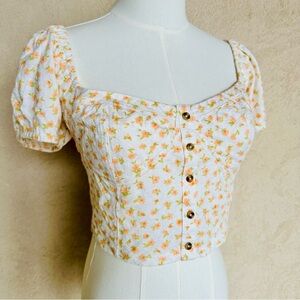 Billibong Women’s Floral Crop Top / Sz L NWT